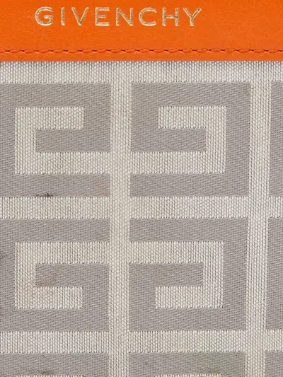 Pre-owned Givenchy Monogram-canvas Zip-around Wallet In Gray