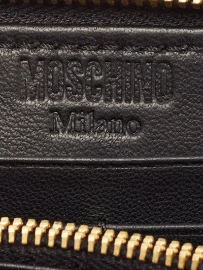 Pre-owned Moschino Logo-appliqué Wallet In Black