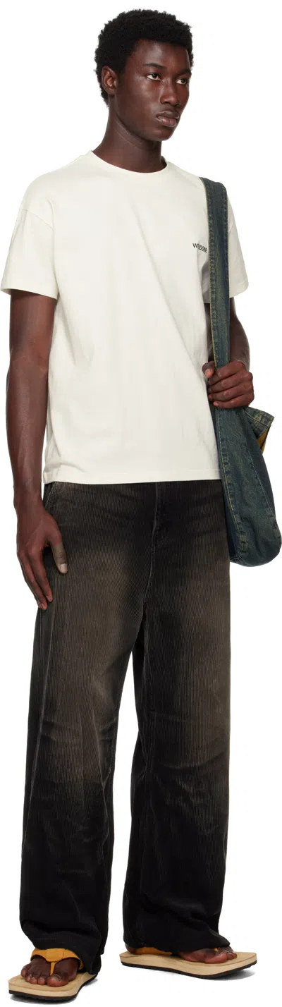 We11 Done Black Vintage Wash Corduroy Trousers In Black
