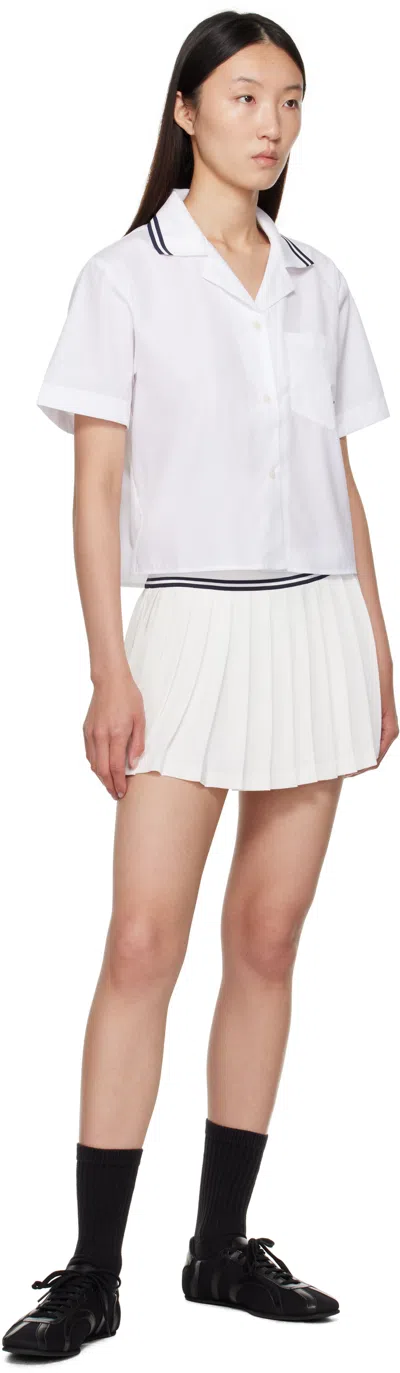 Sporty And Rich Pleated Panelled Skirt In White