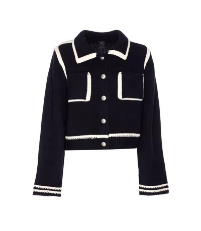 Pinko Cardigan With Contrasting Profiles In Black