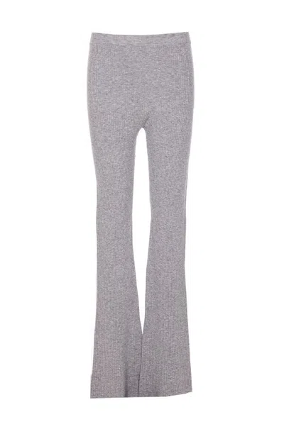 Pinko Crystal-embellished Ribbed Trousers In Multi