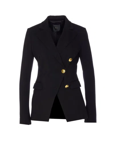 Pinko Double-breasted Flap Pockets Jacket In Black