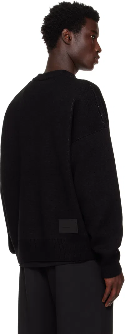 We11 Done Black Jqd Sweater In Black