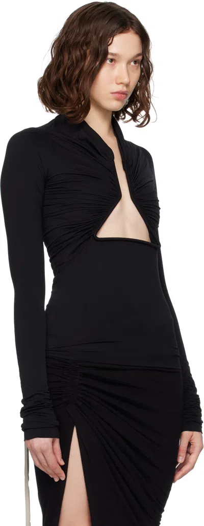 Rick Owens Ed Long Sleeve Top In Black