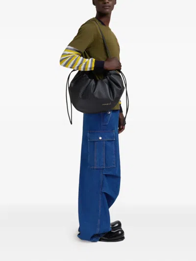 Marni Leather Shoulder Bag In Black