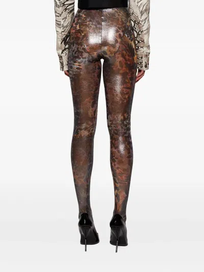 Mugler Printed Leggings In Gray