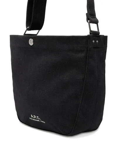Apc Canvas Shoulder Bag In Black