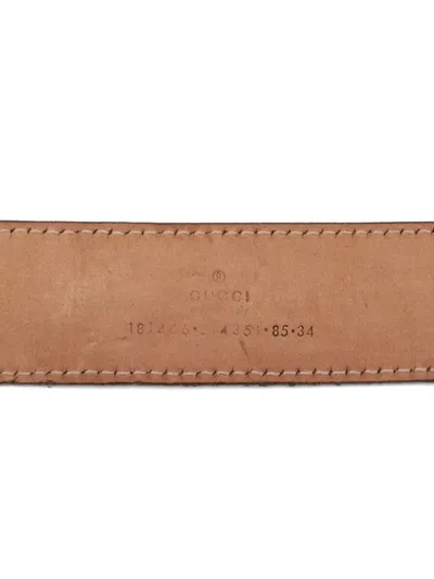 Pre-owned Gucci Gg Supreme Logo Belt In White