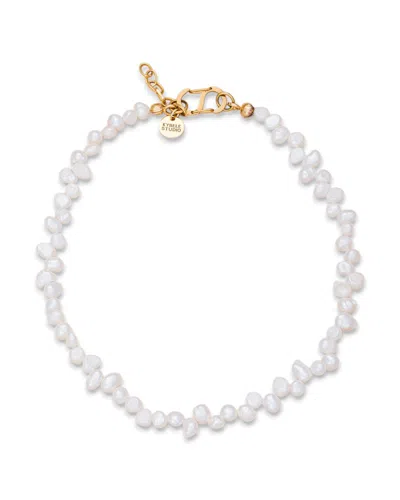 Kybele Studio Women's Gold / White Irregular Elegance Necklace With Freshwater Pearls