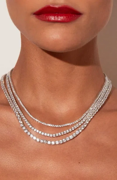 Aurate New York Lab Grown White Sapphire Tennis Necklace
