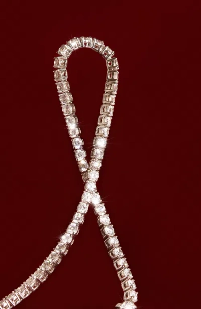 Aurate New York Lab Grown White Sapphire Tennis Necklace
