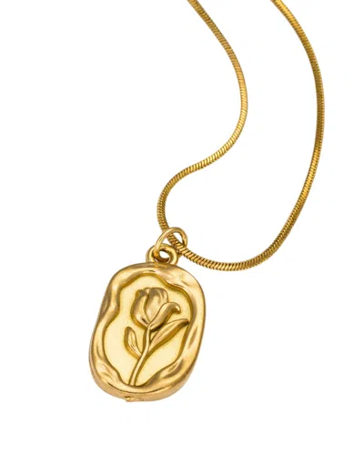 Kybele Studio Women's Gold Tulip Medallion Necklace In Gilded Bloom
