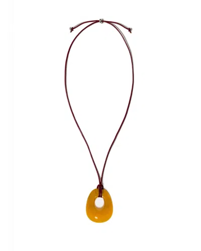 Kybele Studio Women's Yellow / Orange Golden Glow Cord Necklace With Agate