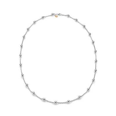 Unaloe Women's Modern Necklace In Sterling Silver With Polished Beads
