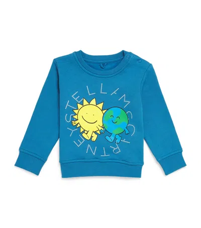 Stella Mccartney Cotton Printed Sweatshirt In Blue