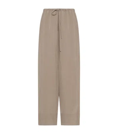 The Row Enea Toile Wide-leg Trousers In Brown