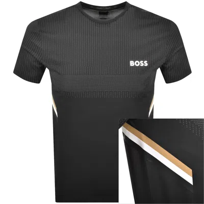 Boss Athleisure Boss Tee Tech T Shirt Black In Black