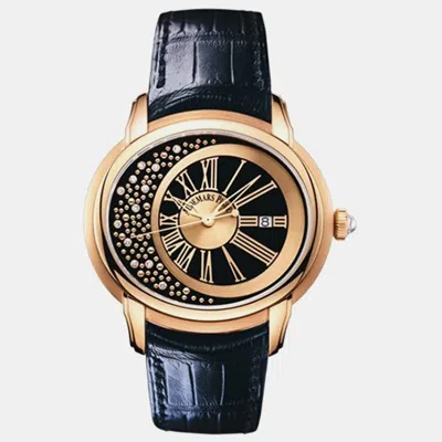 Pre-owned Audemars Piguet Millenary 15331or.oo.d002cr.01 Automatic Black 18k Rose Gold Men's Wristwatch 45 Mm