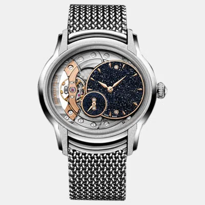 Pre-owned Audemars Piguet Millenary 77244bc.gg.1272bc.01 Manual Winding Blue 18k White Gold Men's Wristwatch 39.5 Mm