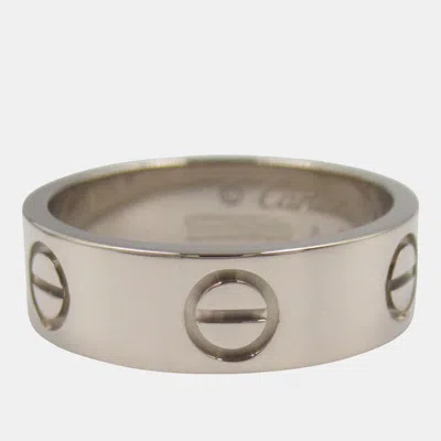 Pre-owned Cartier Love 18k White Gold Love Band Ring Eu 50