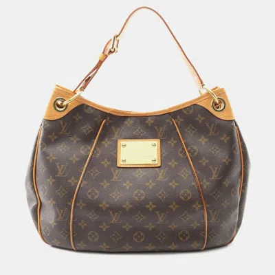 Pre-owned Louis Vuitton Galliera Pm Brown Monogram Canvas Shoulder Bag
