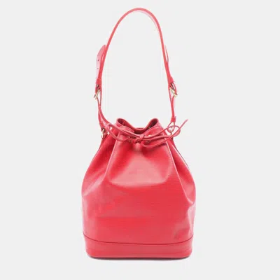 Pre-owned Louis Vuitton Noe Rouge Red Epi Leather Drawstring Shoulder Bag