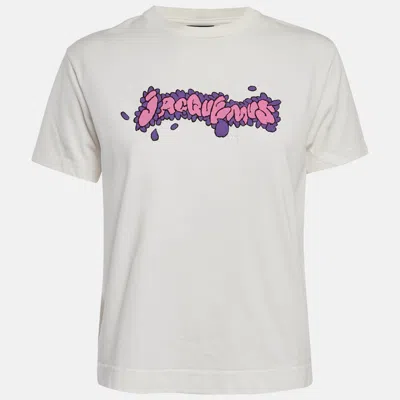 Pre-owned Jacquemus White Doddle Logo Print Jersey T-shirt S