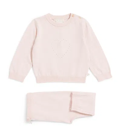 Marie-chantal Heart Sweater And Sweatpants Set In Pink