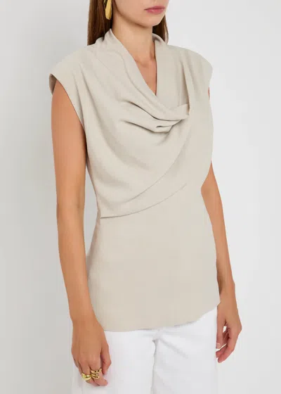 Tove Womens Dove Grey Nuala Sleeveless Stretch-wool Top In Neutral