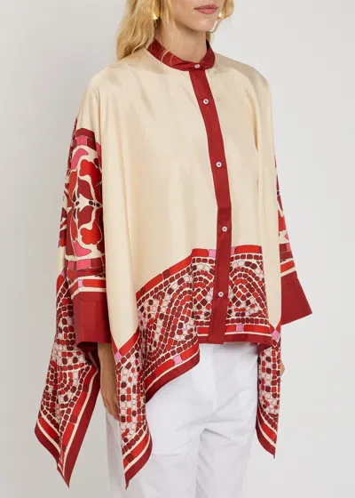 La Doublej La Double J Floulard Printed Silk-twill Shirt In Multi