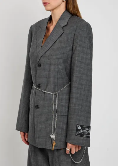 Alexander Wang Chain-embellished Wool-blend Blazer