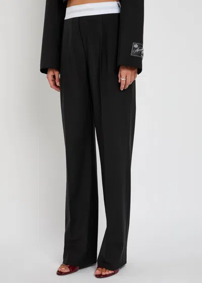 Alexander Wang High Waisted Pleated Pant With Logo Elastic Clothing In Black