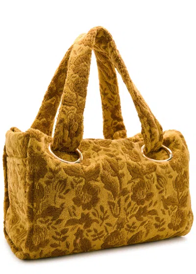 Chloé Womens Gold Khaki Large Plage Jacquard-terry Tote Bag