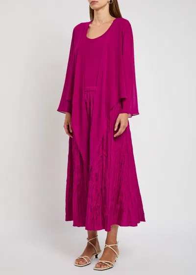 Eileen Fisher Silk-chiffon Wrap Jacket In Pink
