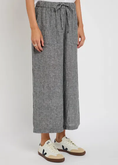 Eileen Fisher Pinstriped Cropped Linen Trousers