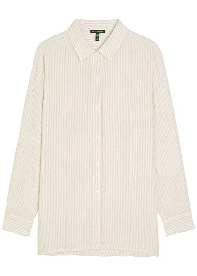 Eileen Fisher Striped Linen Shirt In White