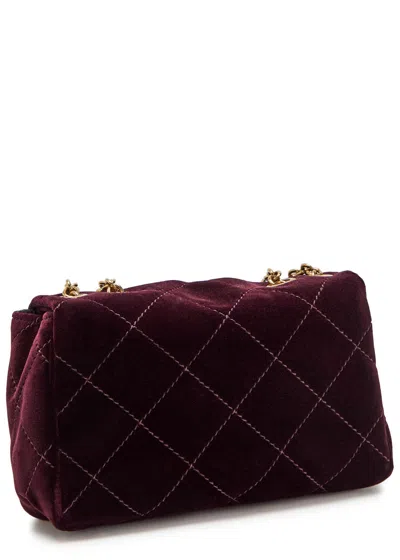 Chloé Chloe Heritage Quilted Velvet Shoulder Bag