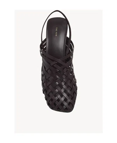 The Row Knitted Muller High-heeled Sandals In Brown