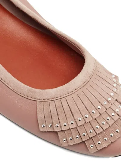 Pre-owned Tod's Vintage Fringed Flats In Neutral
