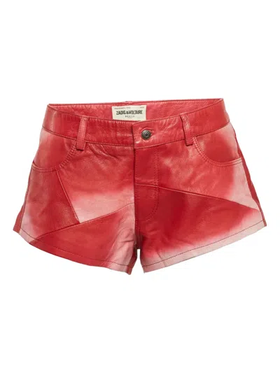 Pre-owned Zadig & Voltaire Leather Shorts In Red