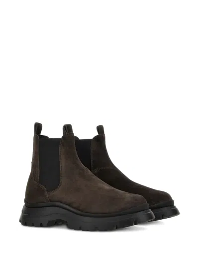 Hogan H692 Ankle Boots In Brown