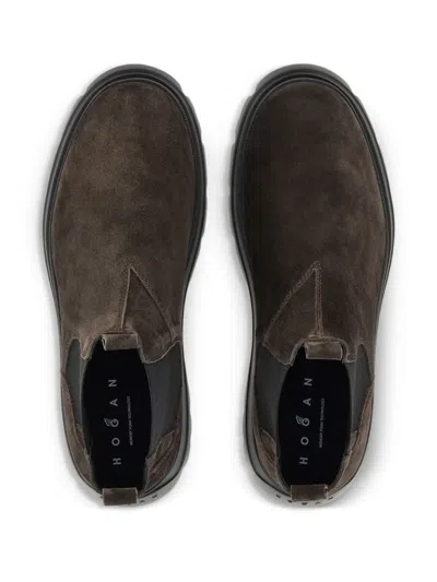 Hogan H692 Ankle Boots In Brown
