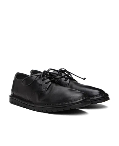 Marsèll Round Head Stitching Detail Flats In Black
