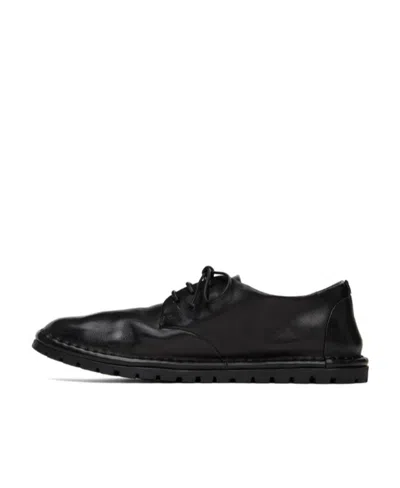 Marsèll Round Head Stitching Detail Flats In Black