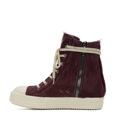 Rick Owens Pony Hair High-top Sneakers In Brown