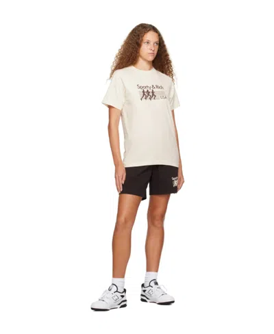 Sporty And Rich T-shirt With Round Neck And Short Sleeves In Neutral