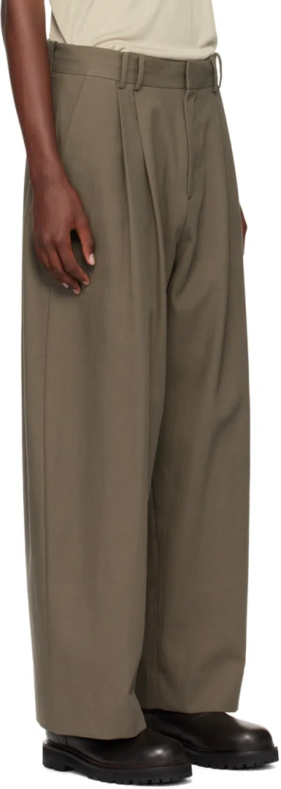 Studio Nicholson Line Trousers In Brown