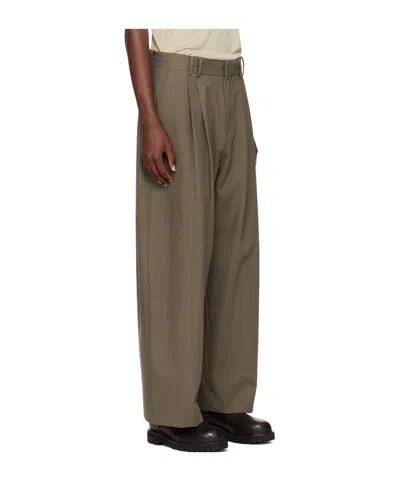 Studio Nicholson Line Trousers In Brown