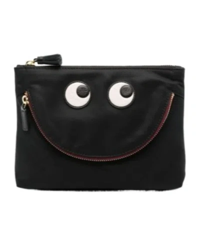 Anya Hindmarch Happy Eyes Pouch In Black